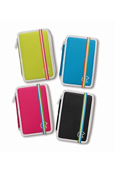 carioca Fluorescent Pencil Case, With 2 Zippers, Fully Equipped, Multicolor
