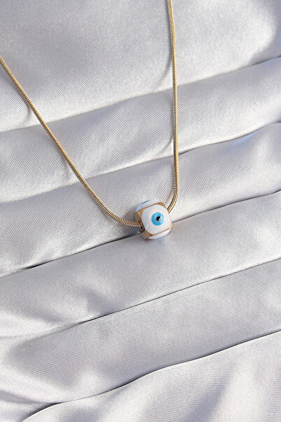 SORA GROUP 316L Steel Gold Color Enamel Evil Eye Model Necklace