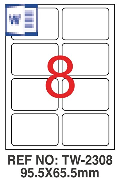 Tanex Self-Adhesive White Labels, Repositionable, 8/A4, 95.5X65.5Mm, 25 Sheet...