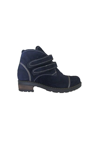 OEM Bocanci din piele intoarsa, de culoare bleumarin, cu doua barete