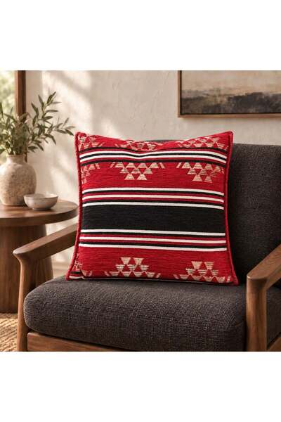 Bk Gift وسادة أريكة مصنوعة يدويًا من الكليم التركي الأصيل مقاس 43x45 سم -3 وس...
