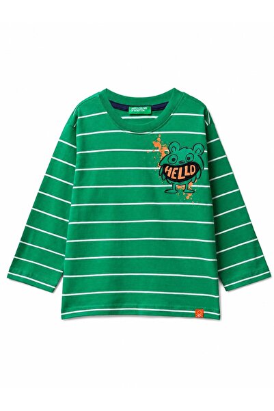 United Colors of Benetton Men's Green T-Shirt (Model Code: 3Kuyg10Fd)