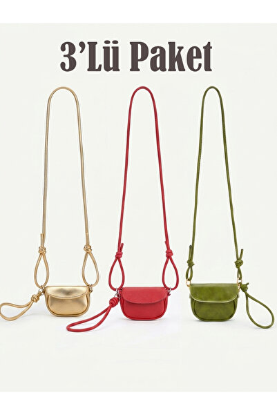MYSTOBAG İcon Red, Green, Gold 3-Pack Knotted Adjustable Women's Hand and Sho...