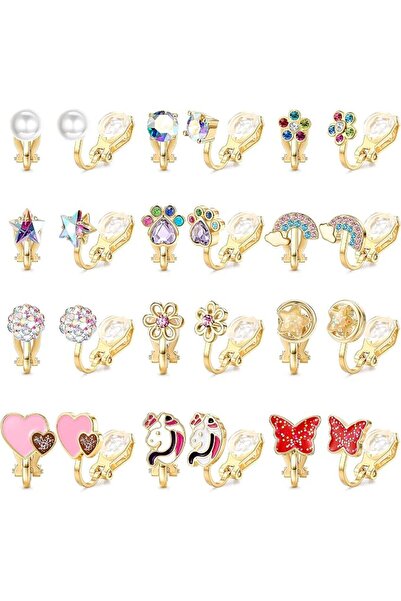 MILACOLATO 12 Pairs of Clip Earrings Children's Earrings Girls Hypoallergenic...