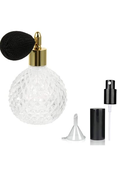 SWIUKPHE Spray Bottle, Empty Refillable 3.4 oz Glass Atomizer Retro Airbag Bo...