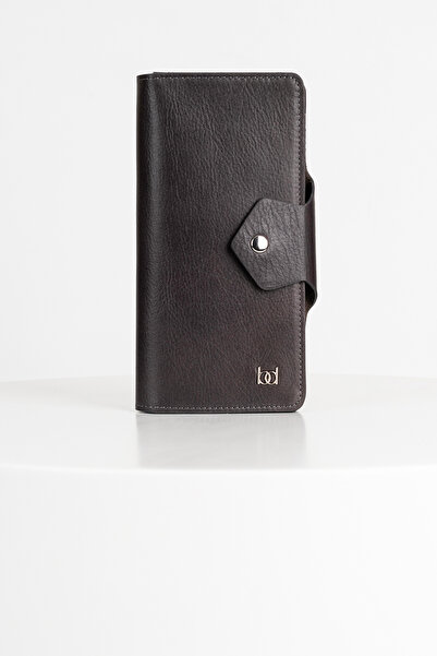 BAYDERİ Lehix Genuine Leather Wallet with Compartments Anthracite