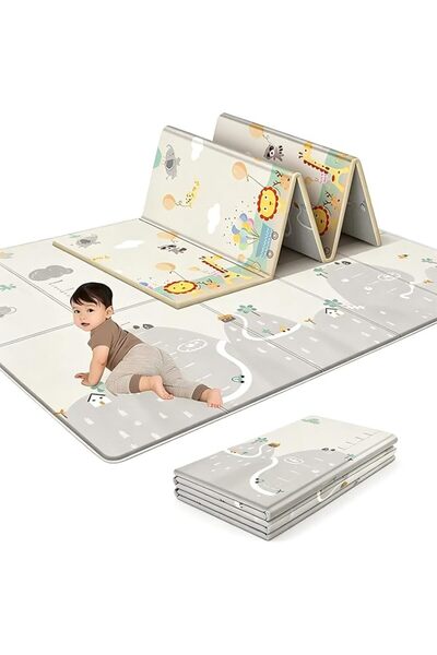 InnoVista Baby Play Mat 180x200x1CM Folding Baby Crawling Mat Foldable Revers...