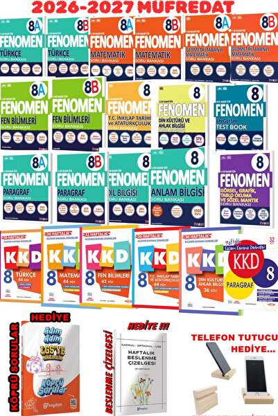 2027 8.Sınıf LGS Güncel Tüm Dersler A-B-KKD Full Set Soru Bankası Seti+3'lü HEDİYE!!!