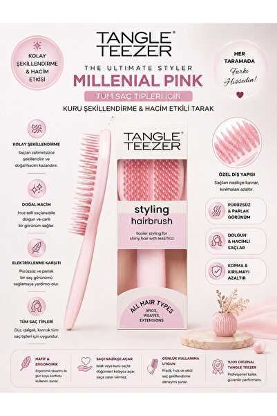 Tangle Teezer The Ultimate Styler Millenial Pink – Volume-Boosting Hairbrush ...