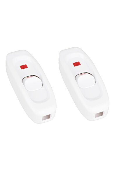 Choice 2pcs white 2pcs Inline Switch Cord Appliance Black/ White Switch Butto...