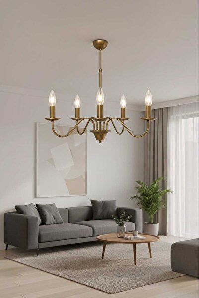 BSA LIGHTING VELA 5'Li ESKİTME MODERN AVİZE ( E14 DUYLU) KLASİK ŞIK AVİZE