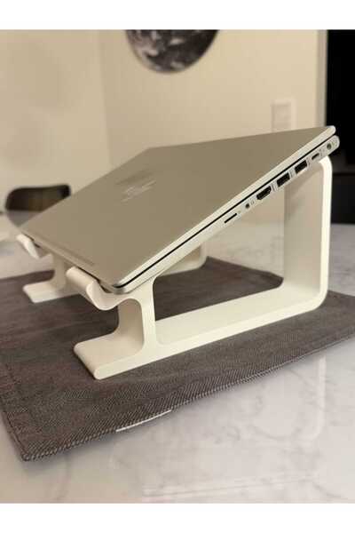 lucien vela Ergonomic Laptop Stand White Notebook Riser Two-Piece Desktop Com...