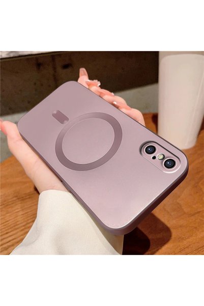 ucuc iPhone X/XS Uyumlu Kılıf Magsafe Özellikli Darbe Emici pembe Silikon Kapak
