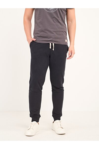 Timeout - Pantaloni lungi barbat sport de culoare uniforma cu detalii logo