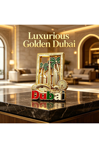 ARIANA Premium 3D Metal Dubai Souvenir Fridge Decor, Burj Khalifa & Palm Tree...