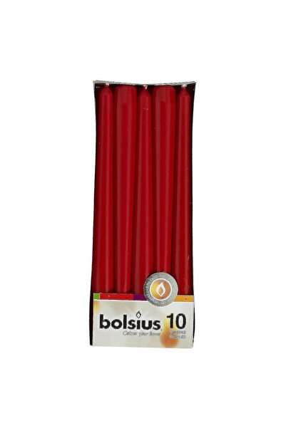 Bolsius Set 3 x 10 Lumanare Conica Decorativa Rosu