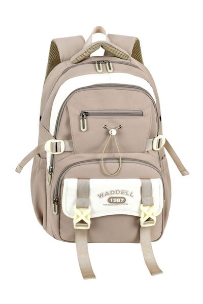 Waddell Imported Orthopedic Backpack 26912 Primary School Middle School Bag Beige (with Pen Holder Gift)