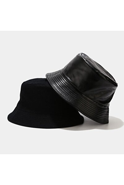STARSTAR Unisex bucket hat black waterproof reversible rave concert.