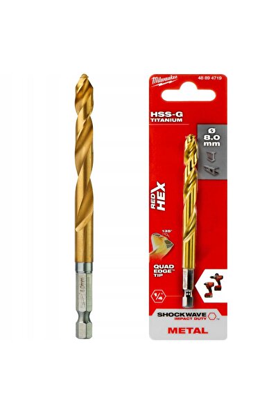 Milwaukee 501694 SWave HSS-G Tin 8mm Burghiu de metal pentru ciocan rotopercutor