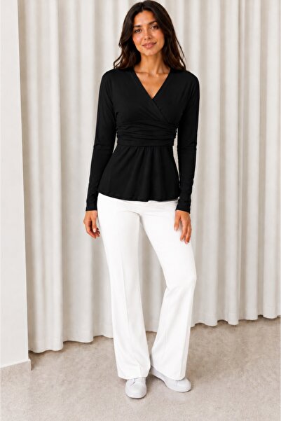HR New Days Blouse with Double-Breasted Collar and Drawstring Detail at the W...