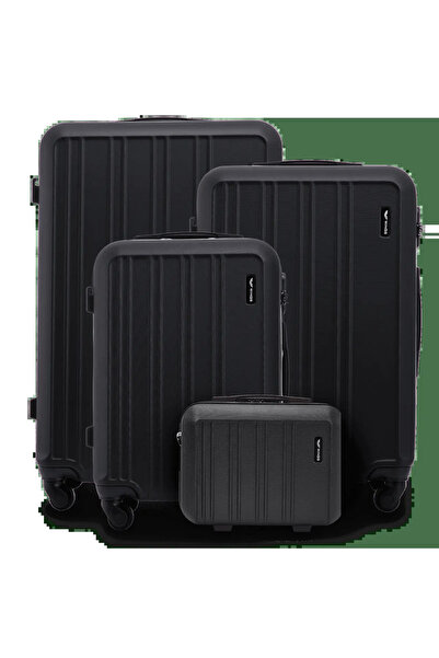 WINGS BRAND Set de 4 valize WINGS HARRIER S M L + trusă de toaletă NEAGRĂ