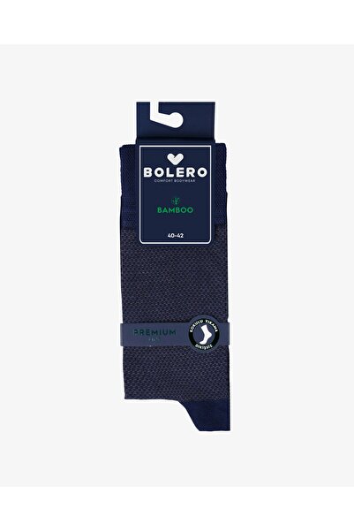 Bolero Men's Premium Seamless Summer Dot Patterned Bamboo Socks Navy Blue