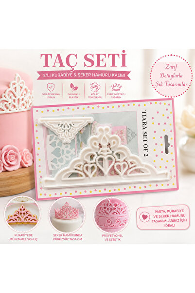 pratikpastacılık Princess Themed & Crown Themed 2-Piece Cookie and Fondant Mo...