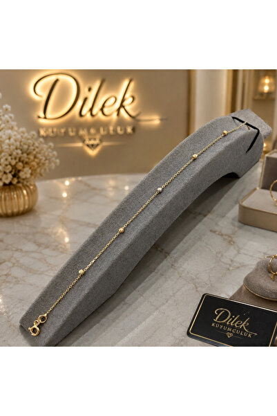 DİLEK KUYUMCULUK 14 ayar tek sıra 3 renk dorika altın bileklik
