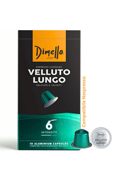 DİMELLO Capsule de cafea, Velluto Lungo, Prăjire medie, Compatibile cu Nespre...