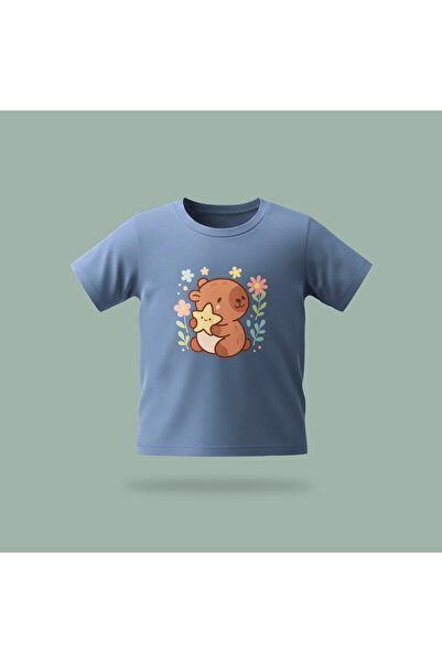 Erays Home Children's Capybara with Star Pattern Printed T-Shirt 100% Cotton ...