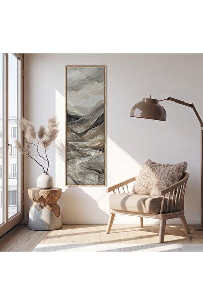 woodhomeworks Tek Parça Gerçek Ahşap dikey Panorama Çerçeveli Tablo
