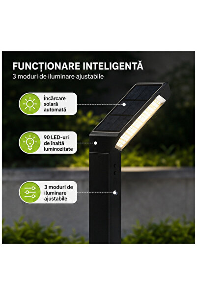 OEM Lampă solară pentru grădină, 90 LED, 3 moduri, IP65 - set 2 buc