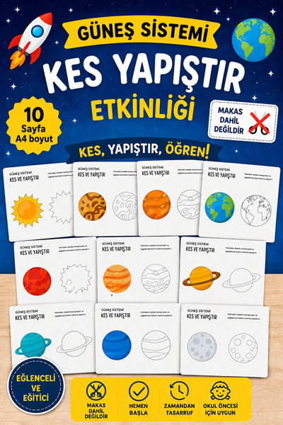 Organik Yolda Güneş Sistemi Kes Yapıştır Etkinliği | Çocuklar İçin Eğitici Uz...