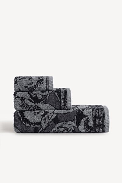 CEMETEKS Caressa Yarn Dyed 3-Piece Towel Set Anthracite