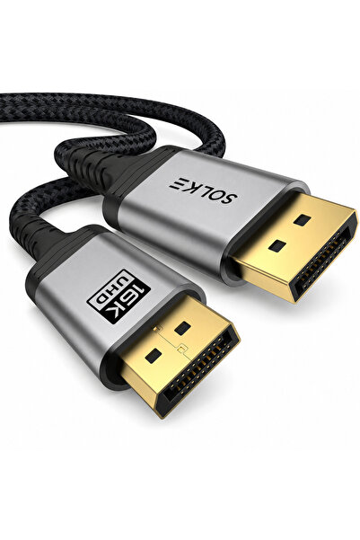 80GBPS Displayport 2.1 Kablo 2 Metre 16K 60Hz 8k 120Hz 4K 240Hz UHBR20 Hdr Dsc 1.2A Örgülü Dp 2.1 Monitör Kablosu