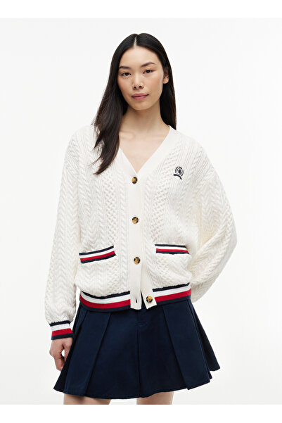 Tommy Jeans Beyaz Kadın Triko Hırka DW0DW22934YBH