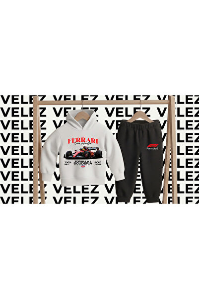 STİL-X Formula 1 Printed 3 Threaded Hooded Children's Tracksuit Set