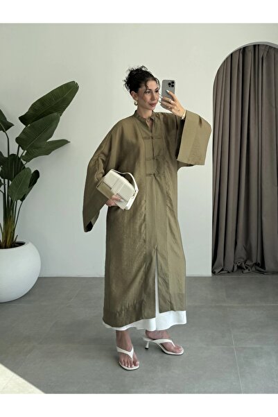 manana fashion Oversize Lace-Up Long Transparent Kimono