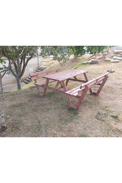 Ahşap Bahçe Masası Banklı Masa Piknik Takımı P17