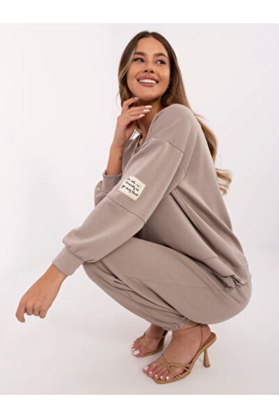 Italy Moda Women's Suit Long Sleeve, Elastic Cuffs, ITALY MODA, Beige Casual