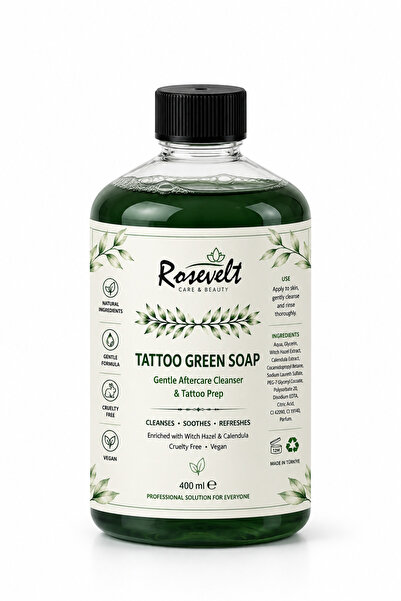 ROSEVELT Dövme Temizleme Yeşil Sabun Tattoo Green Soap Konsantre