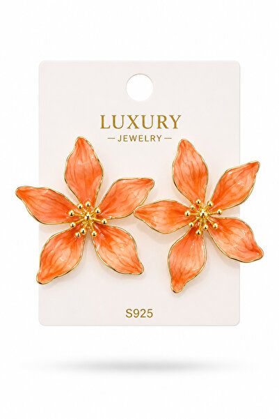 cityvision Orange Color Vip Flower Model Steel Earrings