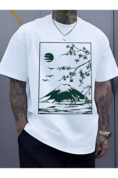 k222 Cherry Blossom Mount Sunset Scene Symbolizing Peace And Renewal Size Plu...