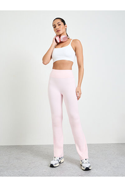 Take Two By Styli Pink Flared Yoga Pants