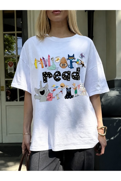 Generic Brand Cartoon Characters with read Text,100% cotton,casual wear,crew ...