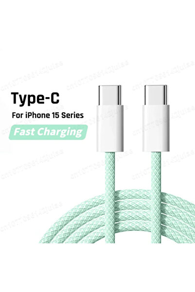 Choice1 1m Green NNBILI PD 60W Fast Charger 6A USB C to Type C Cable For iPho...