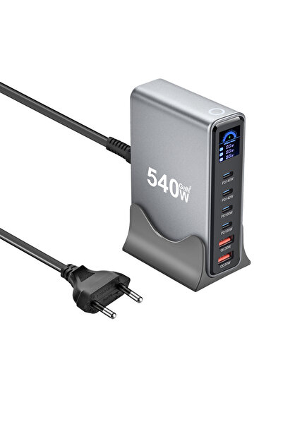 Choice5 EU 540W Multi-Port GaN Desktop Charger with LCD Screen | 140W PD3.1 F...