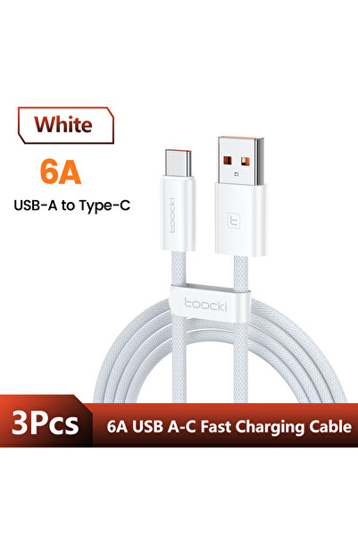 Choice4 toocki 0.25m 3Pcs White Toocki 2/3Pcs 6A USB C Cable 66W 100W Super C...