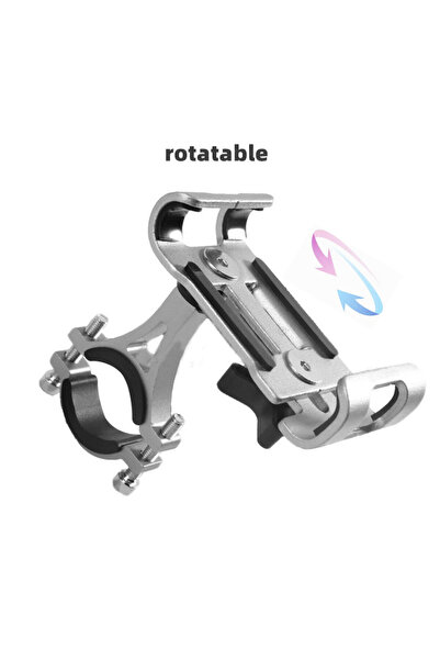 Choice Silver 360 Rotation Metal Motorcycle Bike Phone Holder Aluminum Alloy ...