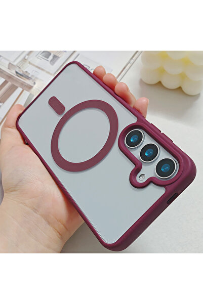 Choice17 Galaxy S26 wine red Frosted Magnetic Phone Case for S26 Ultra S25 Ed...